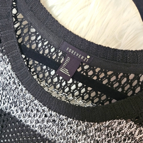 Forever 21 Knit Cropped Striped Heathered Pullover Sweater - Picture 3 of 4